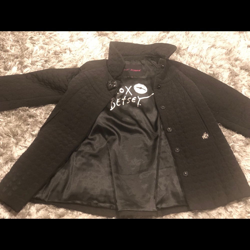 Betsy Johnson Black Baby Doll Jacket with Back Bow